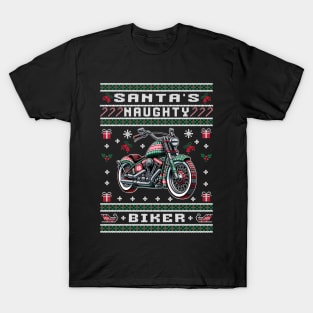 Naughty Biker - Ugly Christmas Sweater T-Shirt